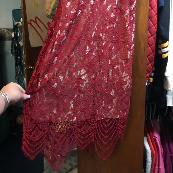 Red Lace Express Cocktail Dress - Picture 3 of 8